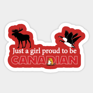 Proud Canadian Girl Sticker